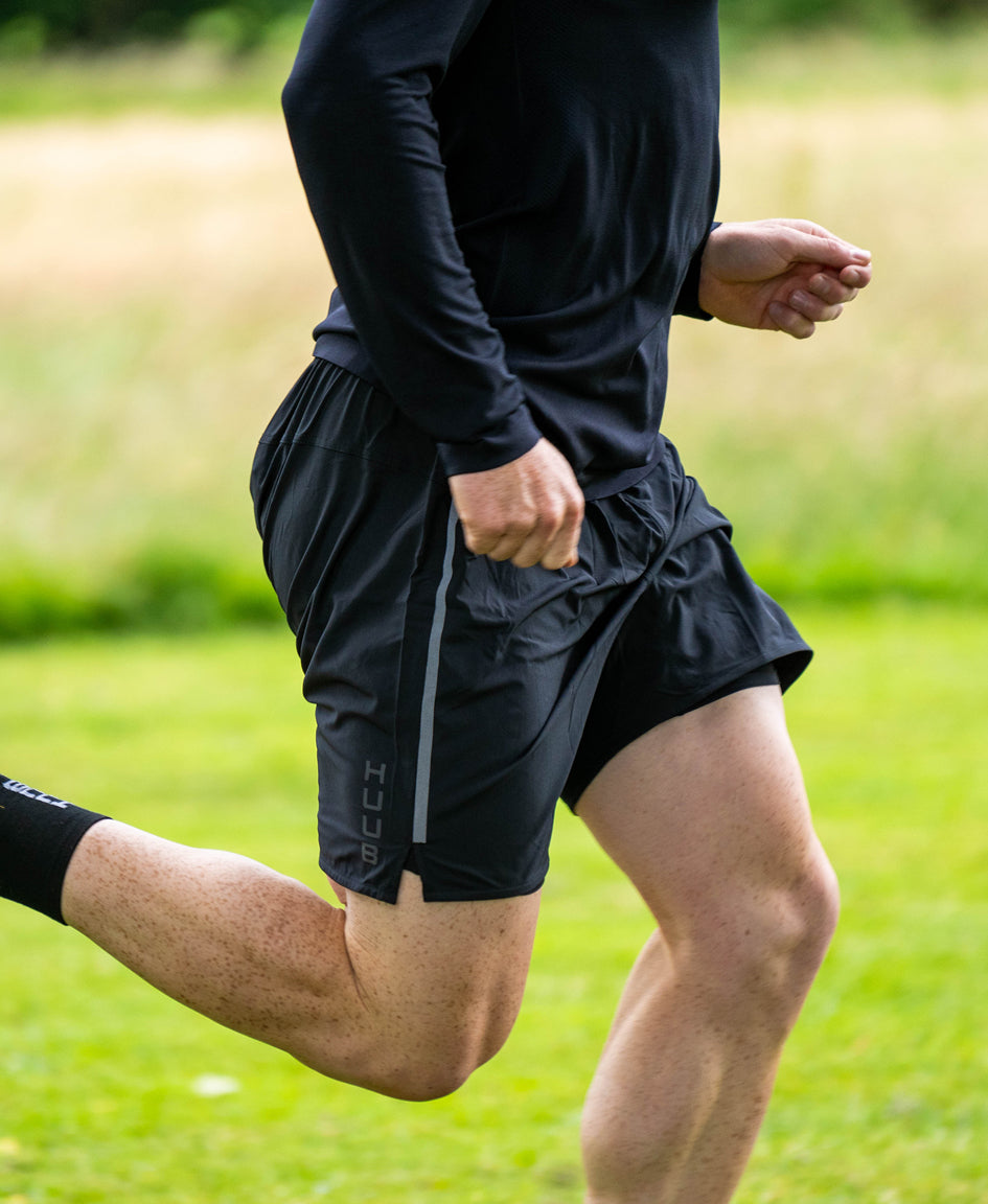 HUUB 2-In-1 Training Short – run and gym, soft liner, quick dry, elastic waistband, anti-chafe