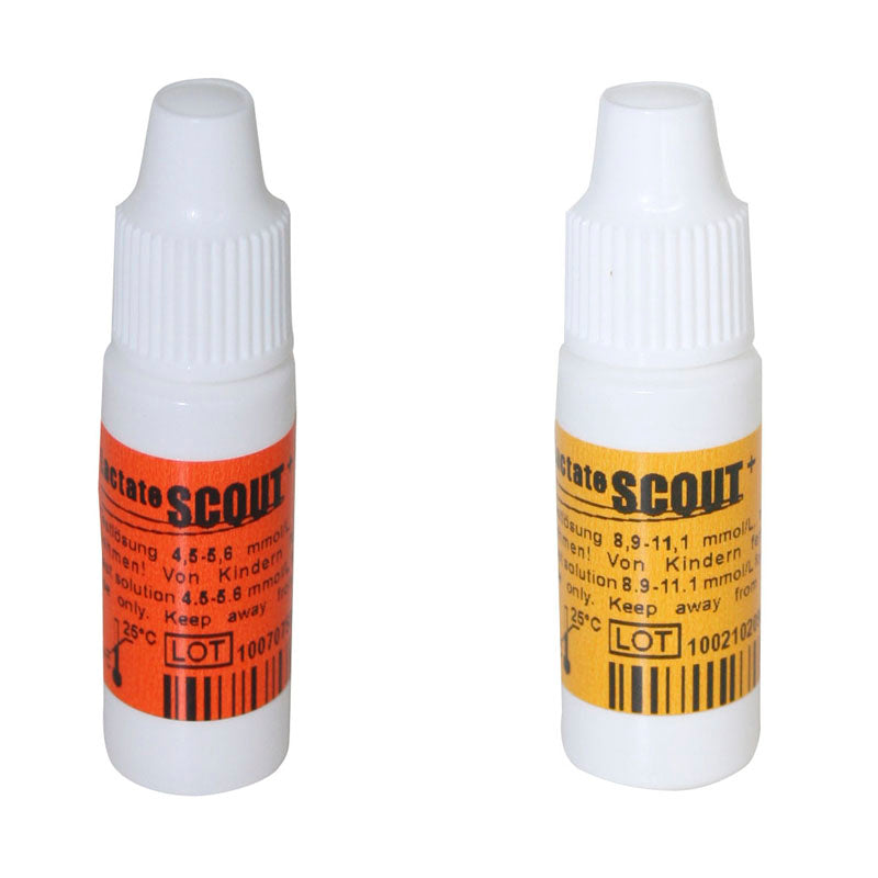 EKF test solution bottle for Lactate Scout analyzer calibration and quality control
