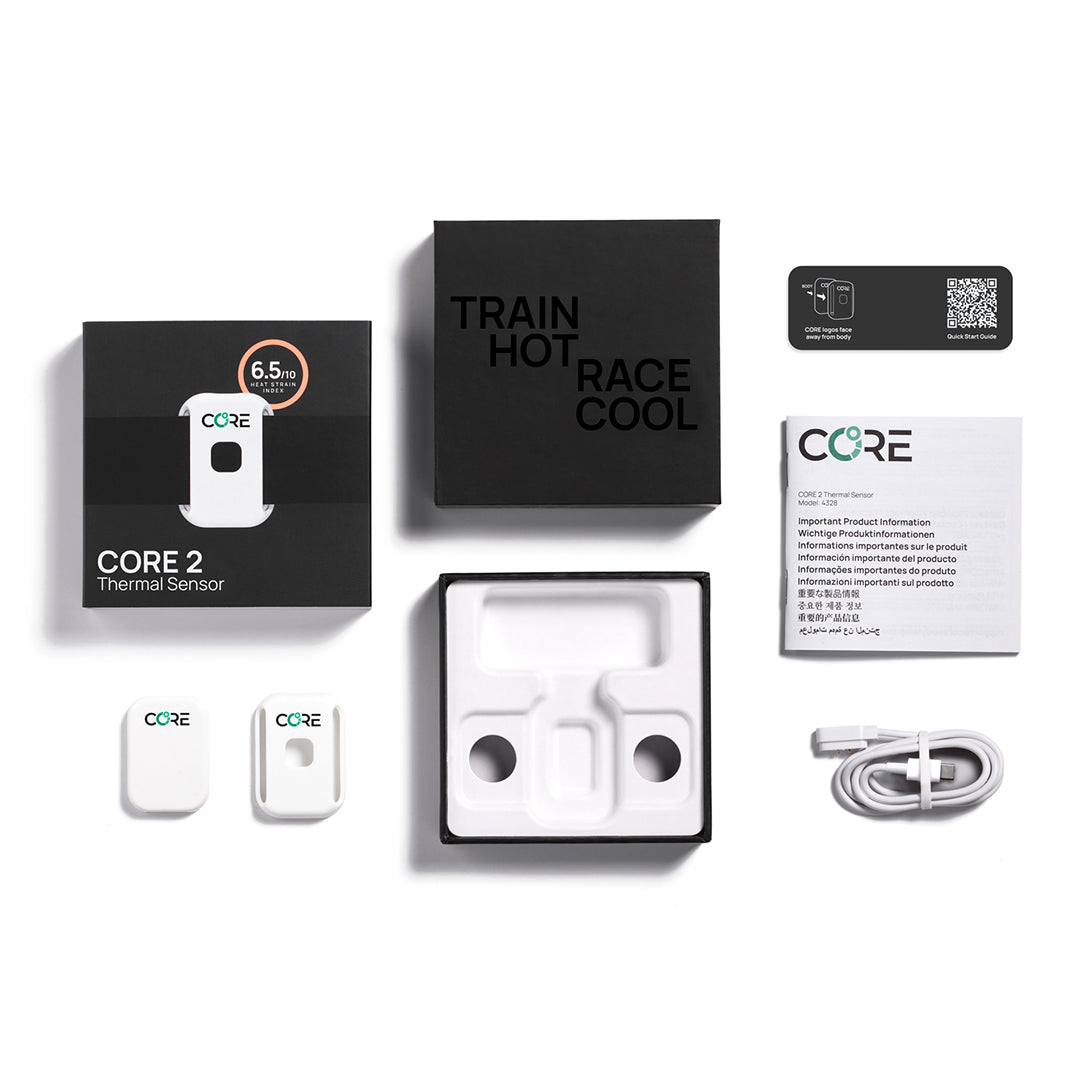 CORE 2 Thermal Sensor wearable live body temperature performance monitor and accessories